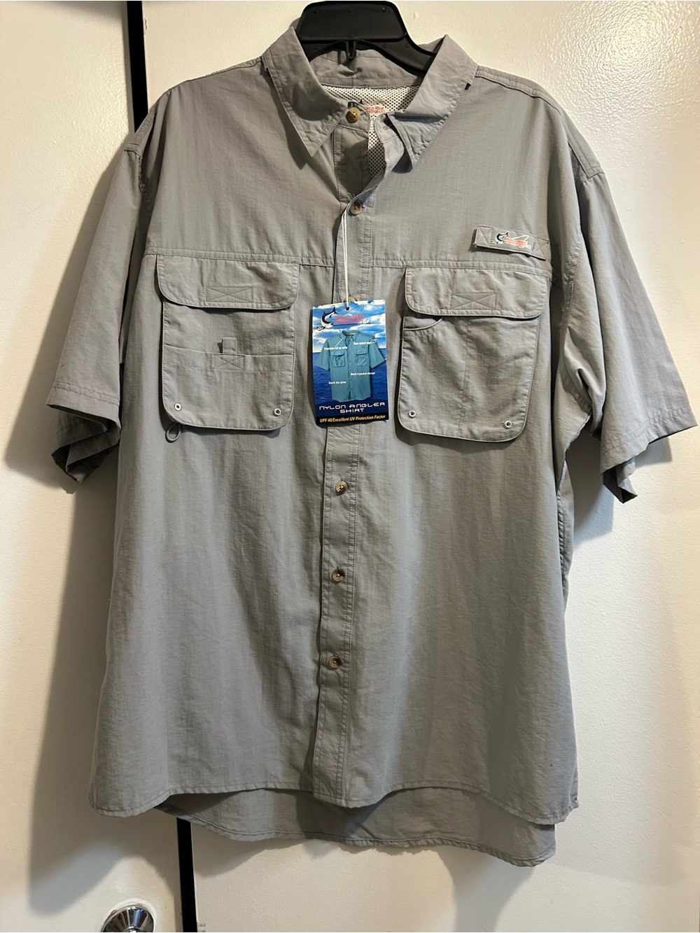 World Wide Sportsman grey fishing shirt with cape, Size XL #fishing #outdoor